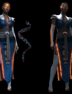 Covenant Vestige Full outfit Front View, Showing emissives on and off.