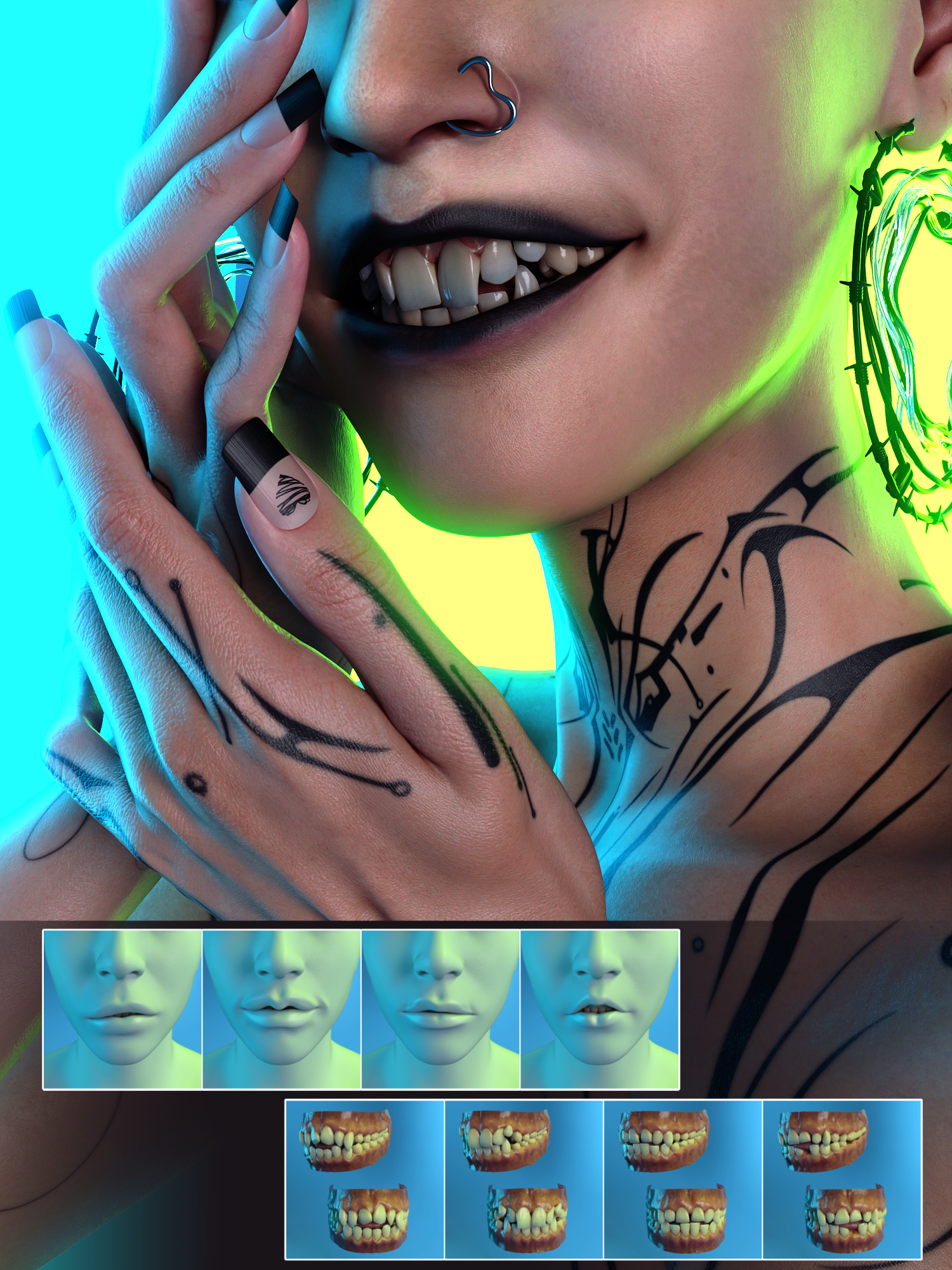 Glitched Teeth and Lips