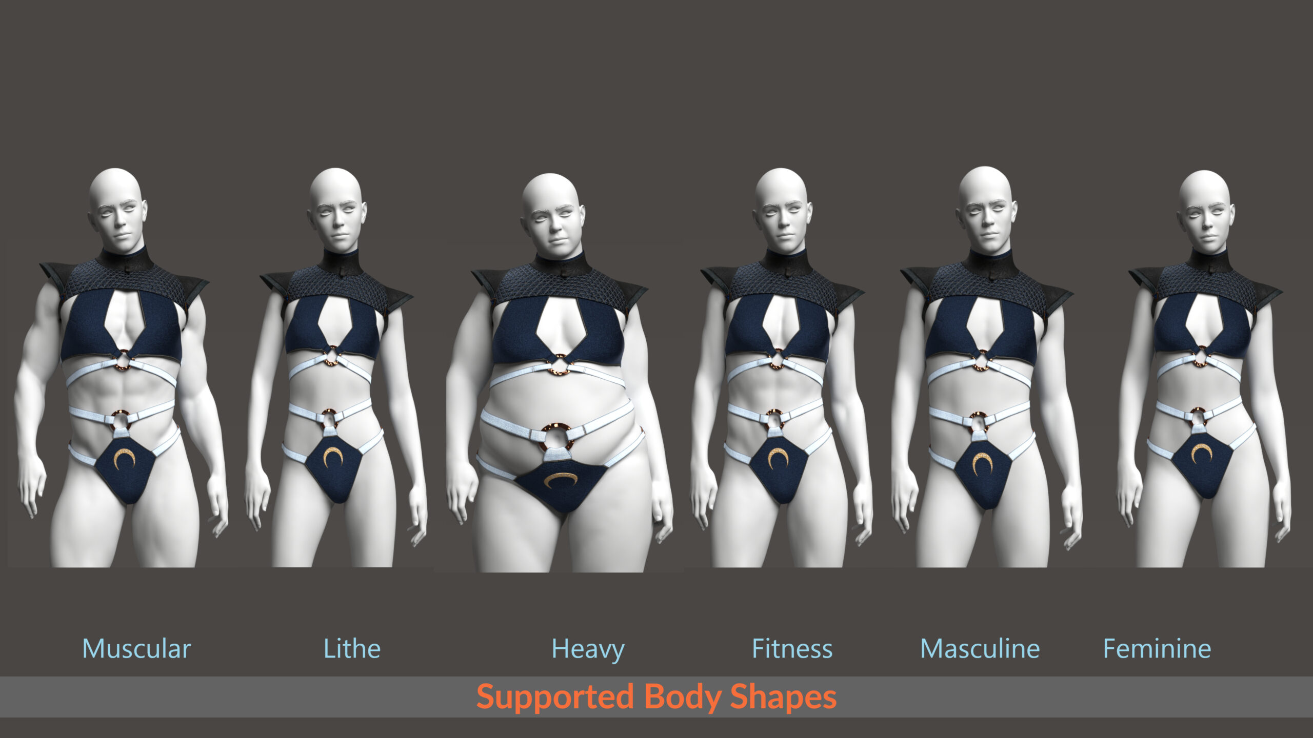 Lineup of the supported base Genesis 9 bodies for Nocturne