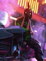cyberpunk helmet rider