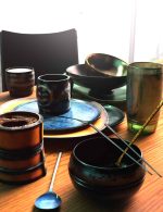 rustic ceramic metal tableware
