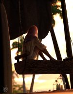 tropical sunset swing