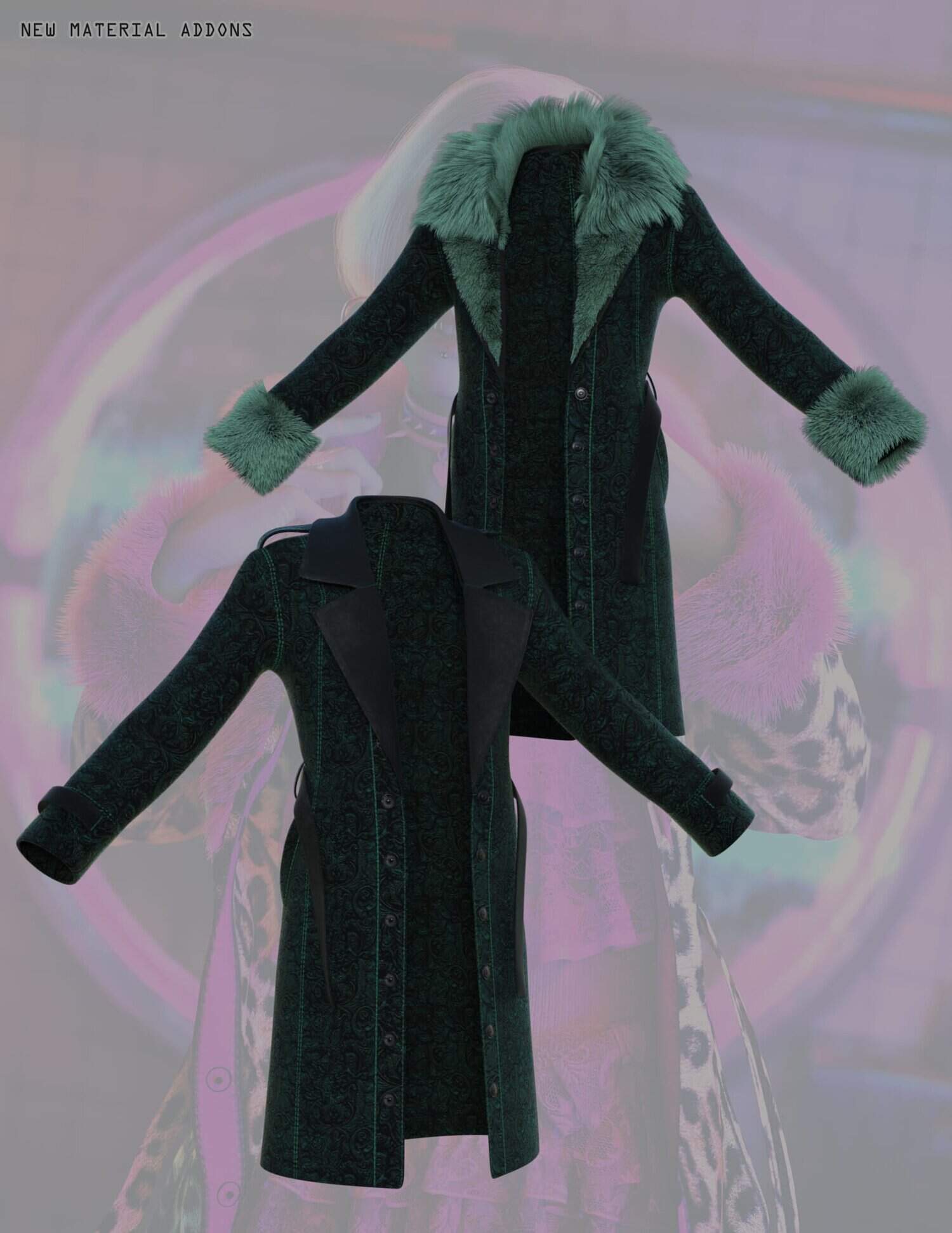 Dark green winter coats with plush fur or sleek lapels, stylish and versatile outerwear options.