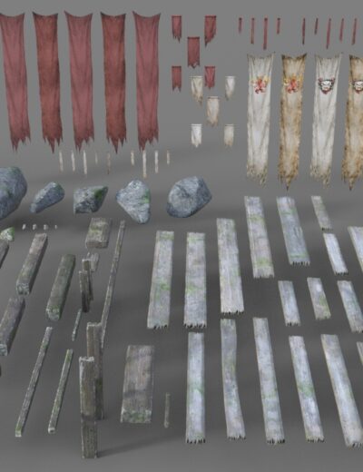 Medieval fantasy 3D assets for building castles, fortresses, and siege environments in games.