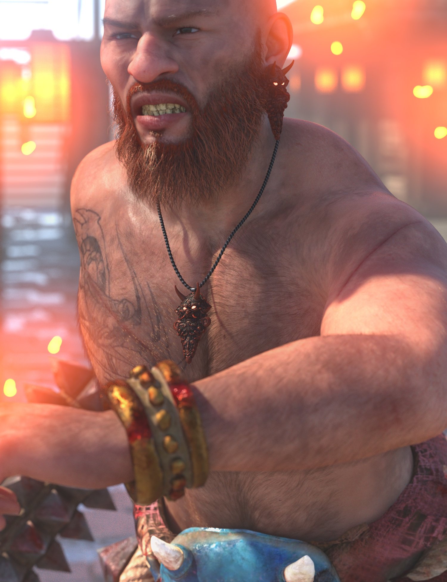 Genesis 9 Totem Jewelry Set: Earrings & Pendant - Image 3