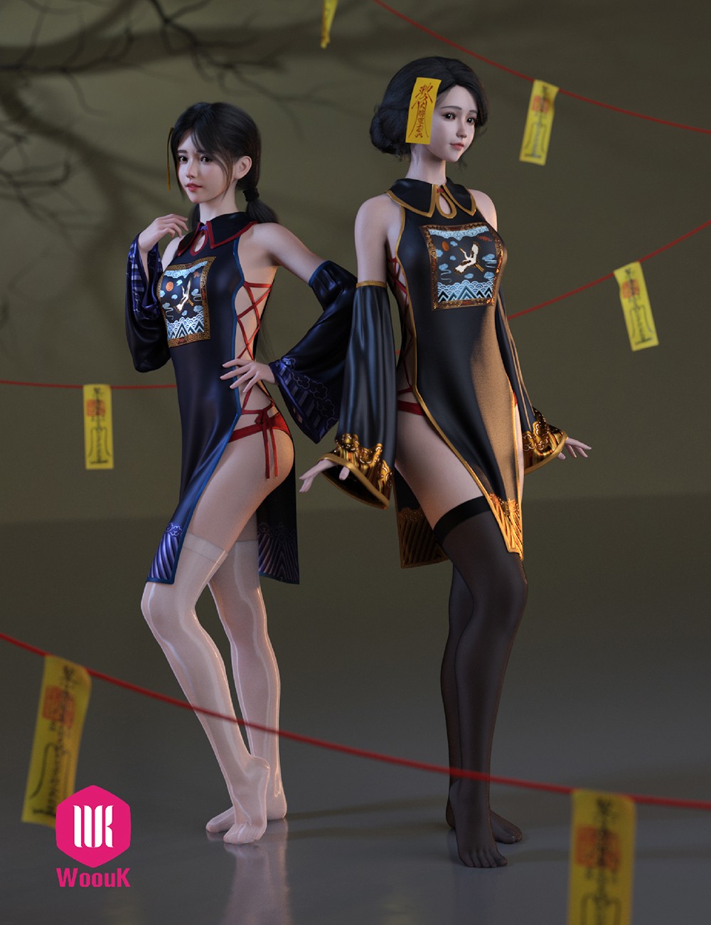 dForce WUK Sexy Zombie Outfit for G8F/G8.1F