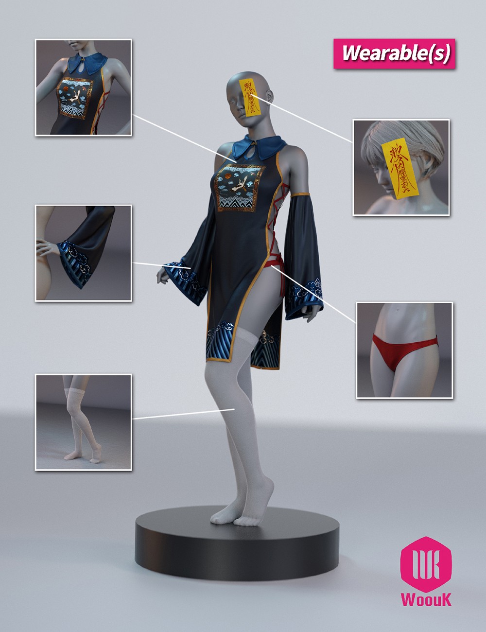 dForce WUK Sexy Zombie Outfit for G8F/G8.1F - Image 13