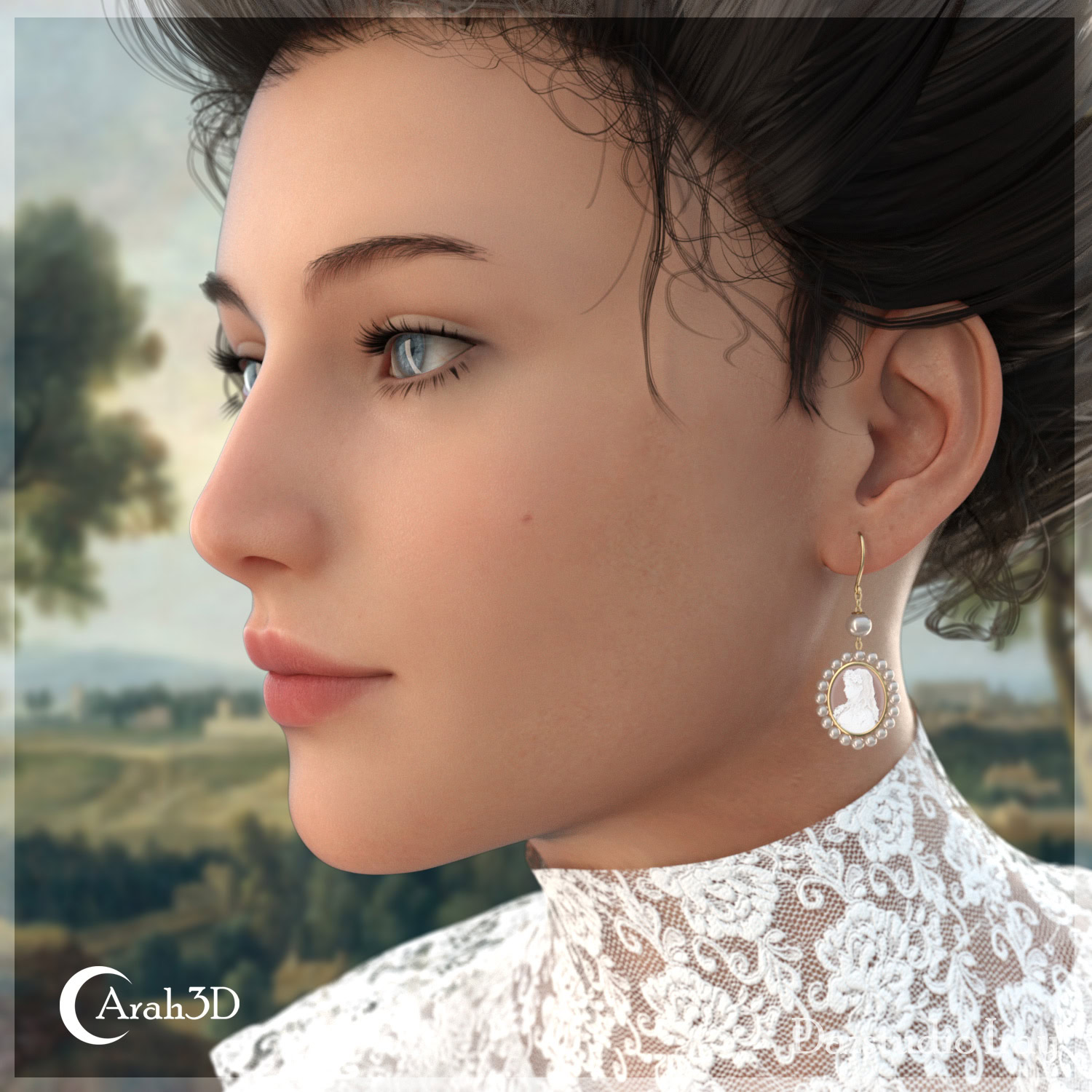 Arah3D Vintage Pearl Earrings Vol.01 for G8F and G9 - Image 5