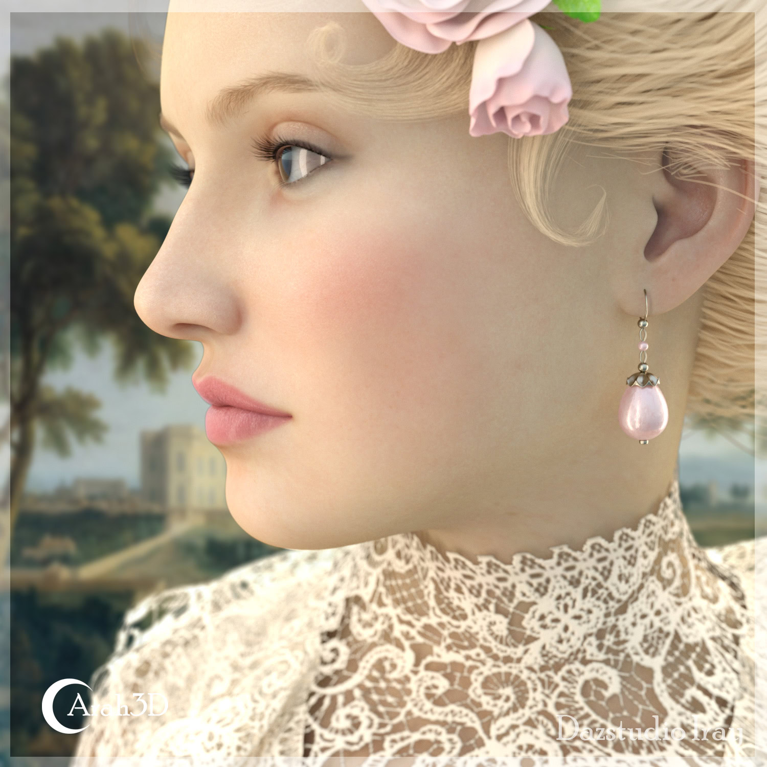 Arah3D Vintage Pearl Earrings Vol.01 for G8F and G9 - Image 6