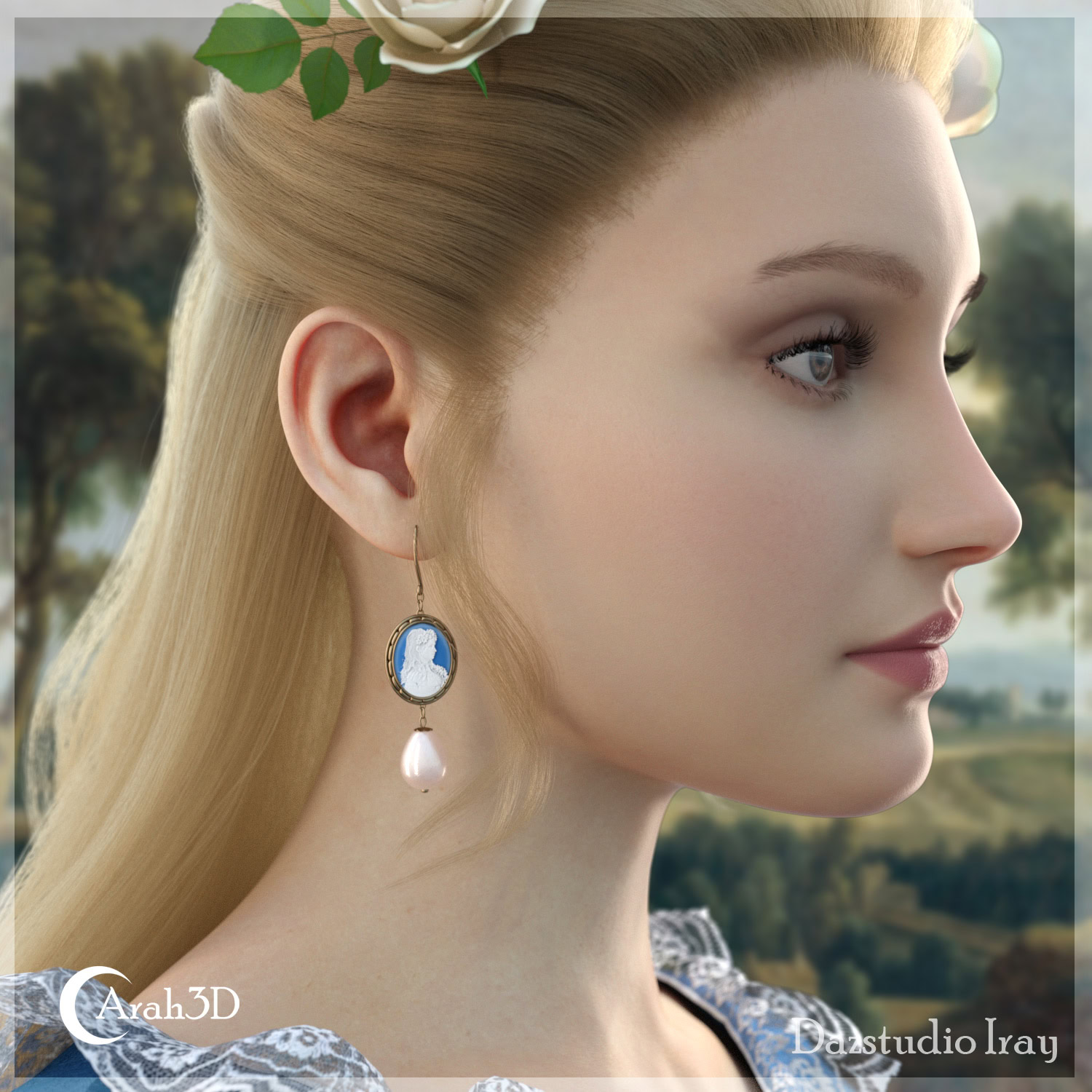 Arah3D Vintage Pearl Earrings Vol.01 for G8F and G9 - Image 8