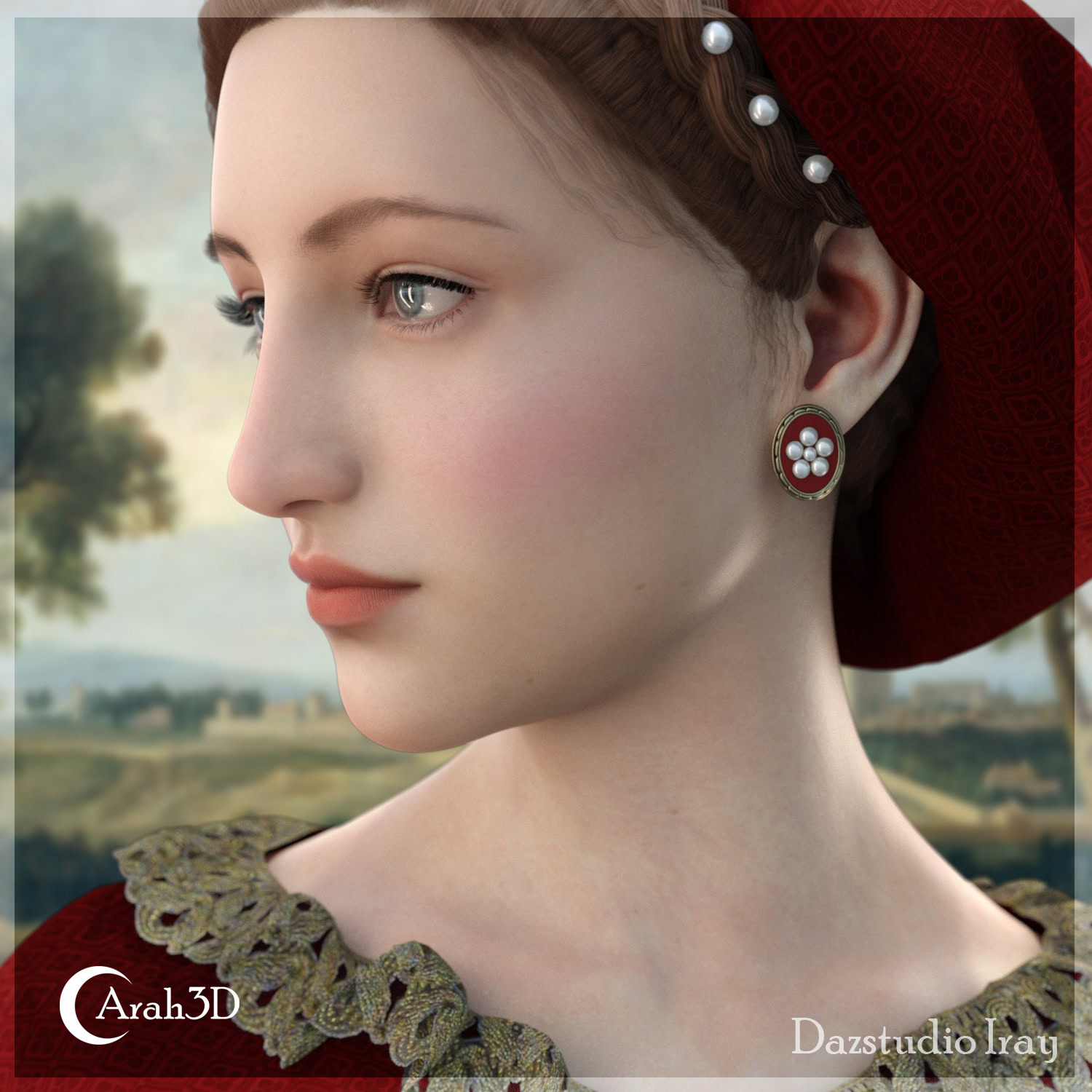 Arah3D Vintage Pearl Earrings Vol.01 for G8F and G9 - Image 9