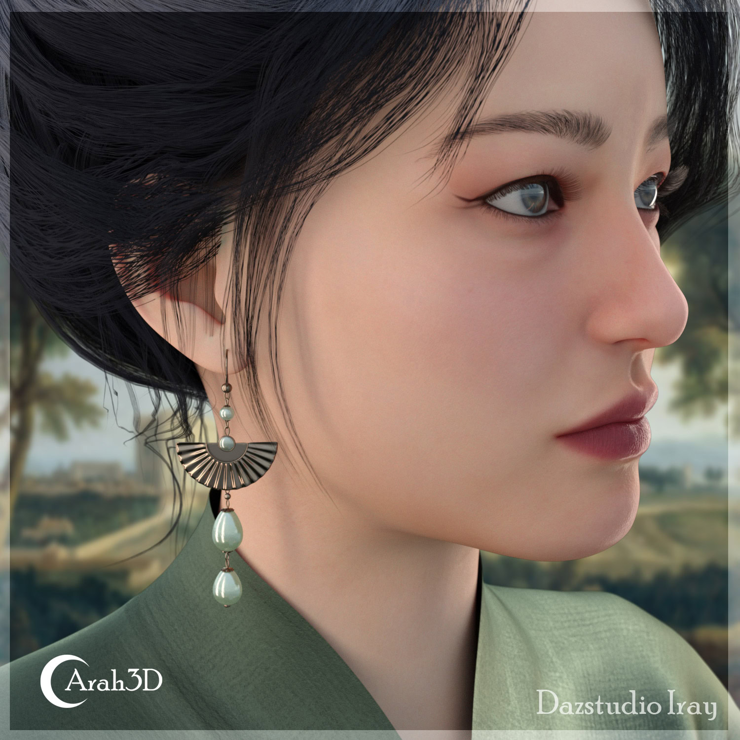 Arah3D Vintage Pearl Earrings Vol.01 for G8F and G9 - Image 10
