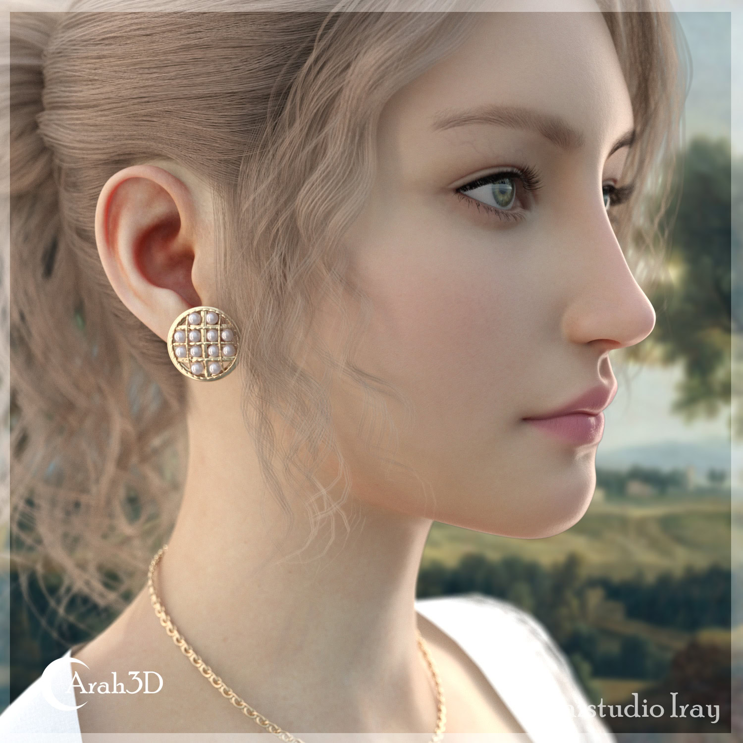 Arah3D Vintage Pearl Earrings Vol.01 for G8F and G9 - Image 11