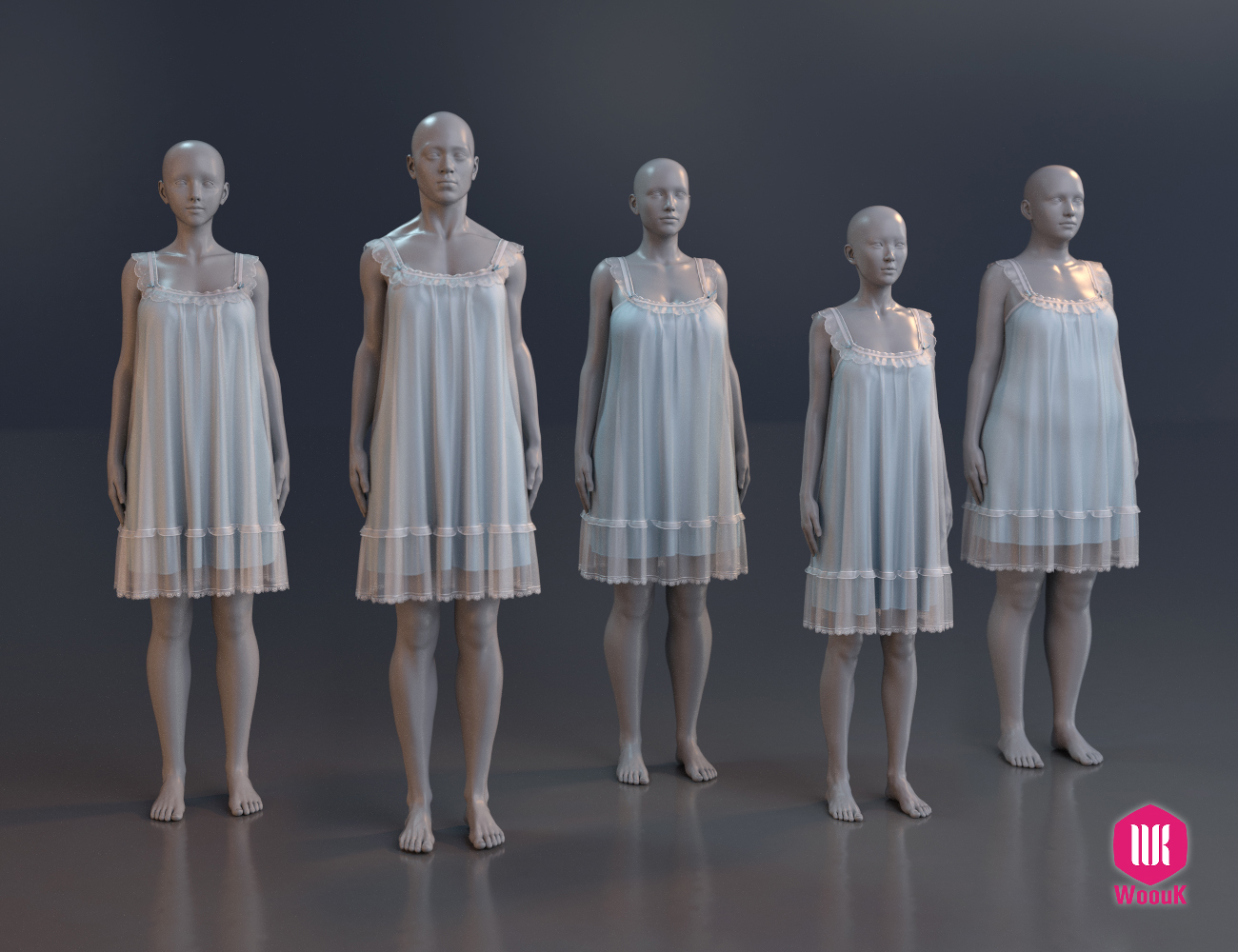 dForce WUK Suspender Lace Nightdress for Genesis 8 & 8.1 Female — Daz Studio Lingerie - Image 16