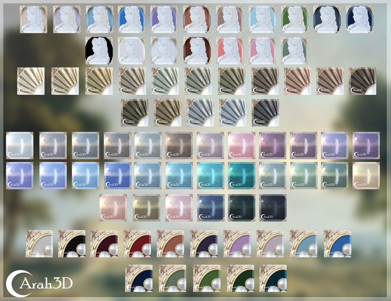 Arah3D Vintage Pearl Earrings Vol.01 for G8F and G9 - Image 14