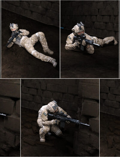 CCC Navy SEAL Combat 2 Poses for NGR - G8M, G8F & G9 | DAZ Studio Tactical Poses