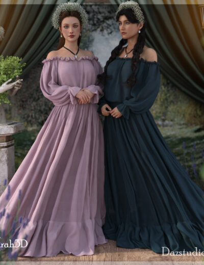 Arah3D Emmeline Outfit for G8F & G9 — dForce Dress with Iray Materials