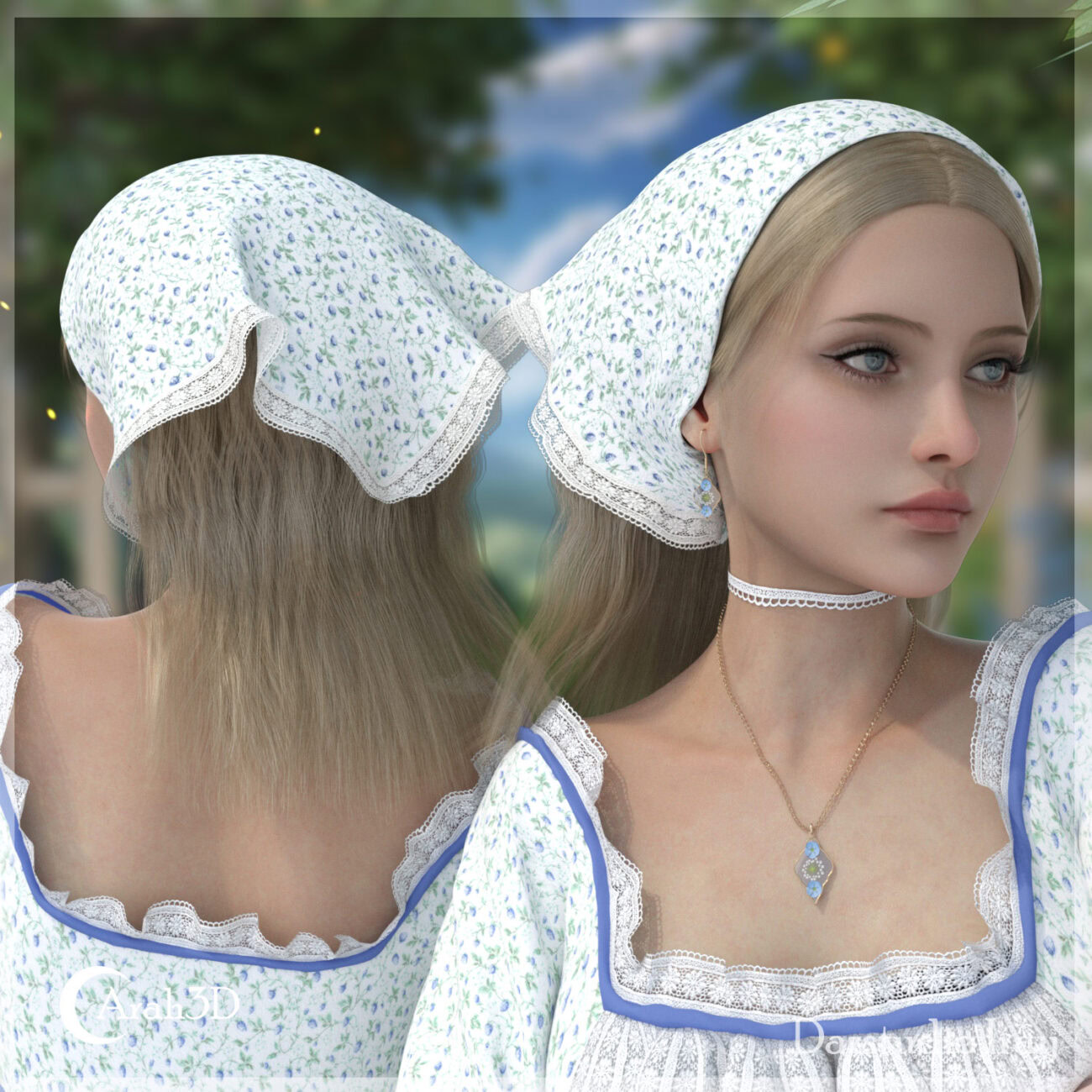 Arah3D Cottage Girl Hair for G8F and G9