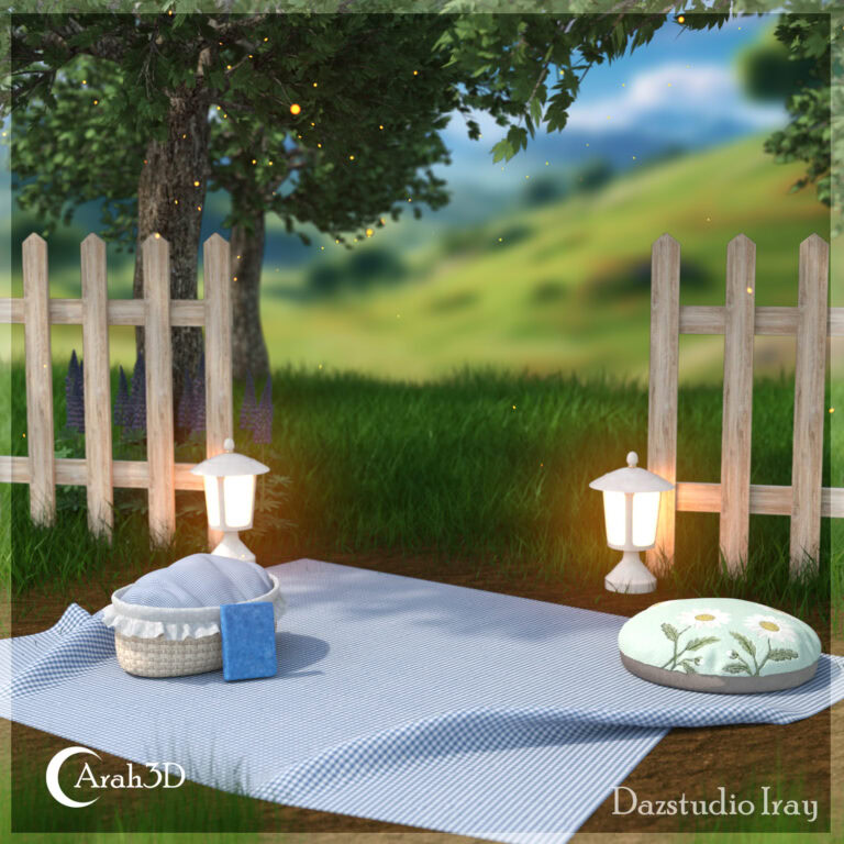 Arah3D Cottage Girl Props and Poses for G8F and G9