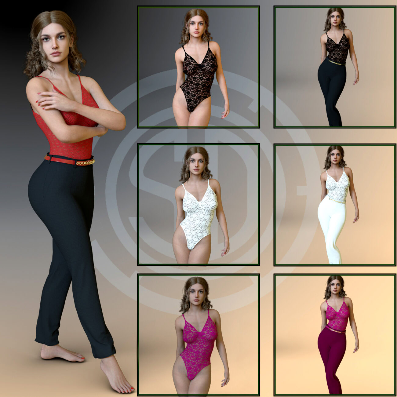 SD Body Pant Set for Genesis 9 and 8 Female - Image 3