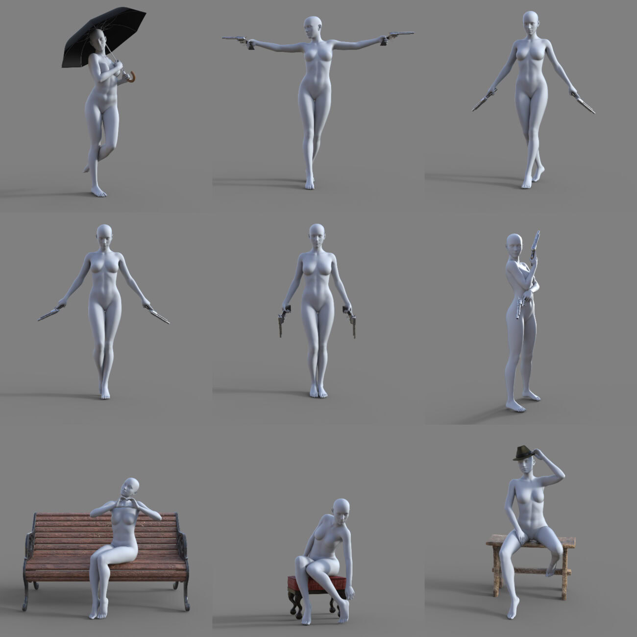 Feminine Poses for Genesis 8 Female and Genesis 9 - Image 3