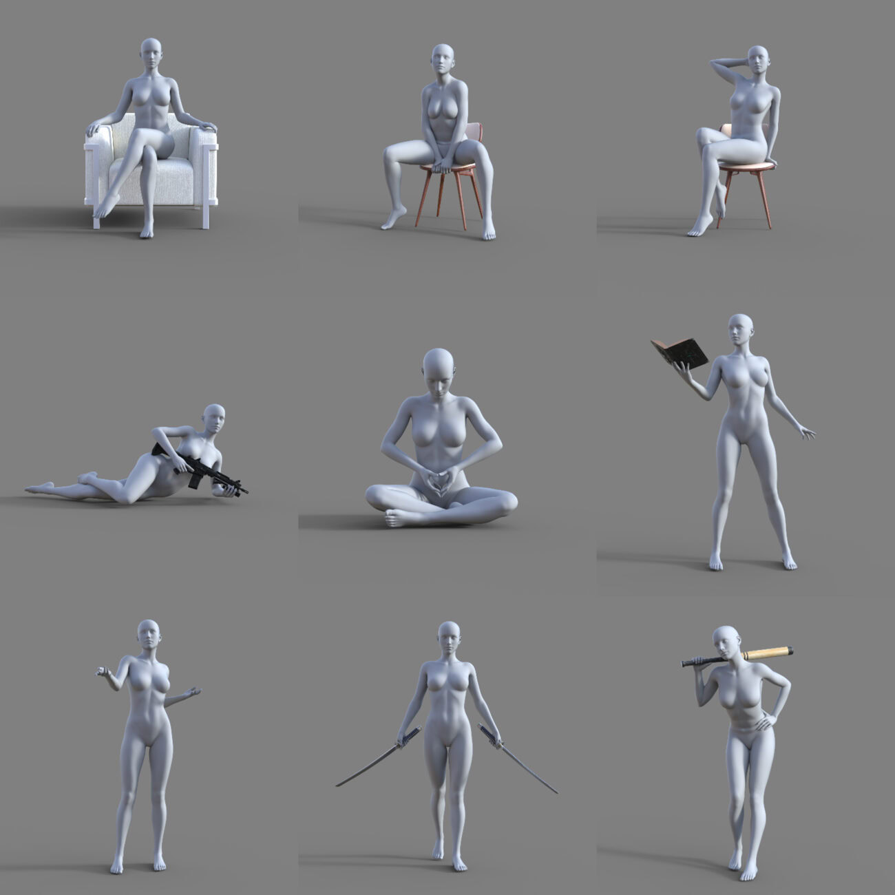 Feminine Poses for Genesis 8 Female and Genesis 9 - Image 4