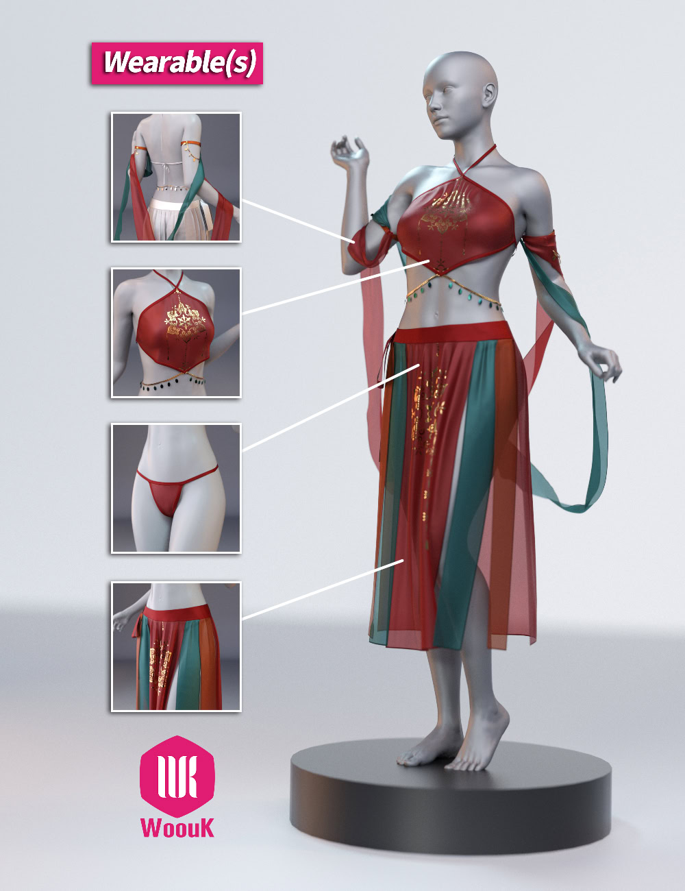 dForce WUK Dunhuang Iridescence Outfit for Genesis 8 and 8.1 Female - Image 4