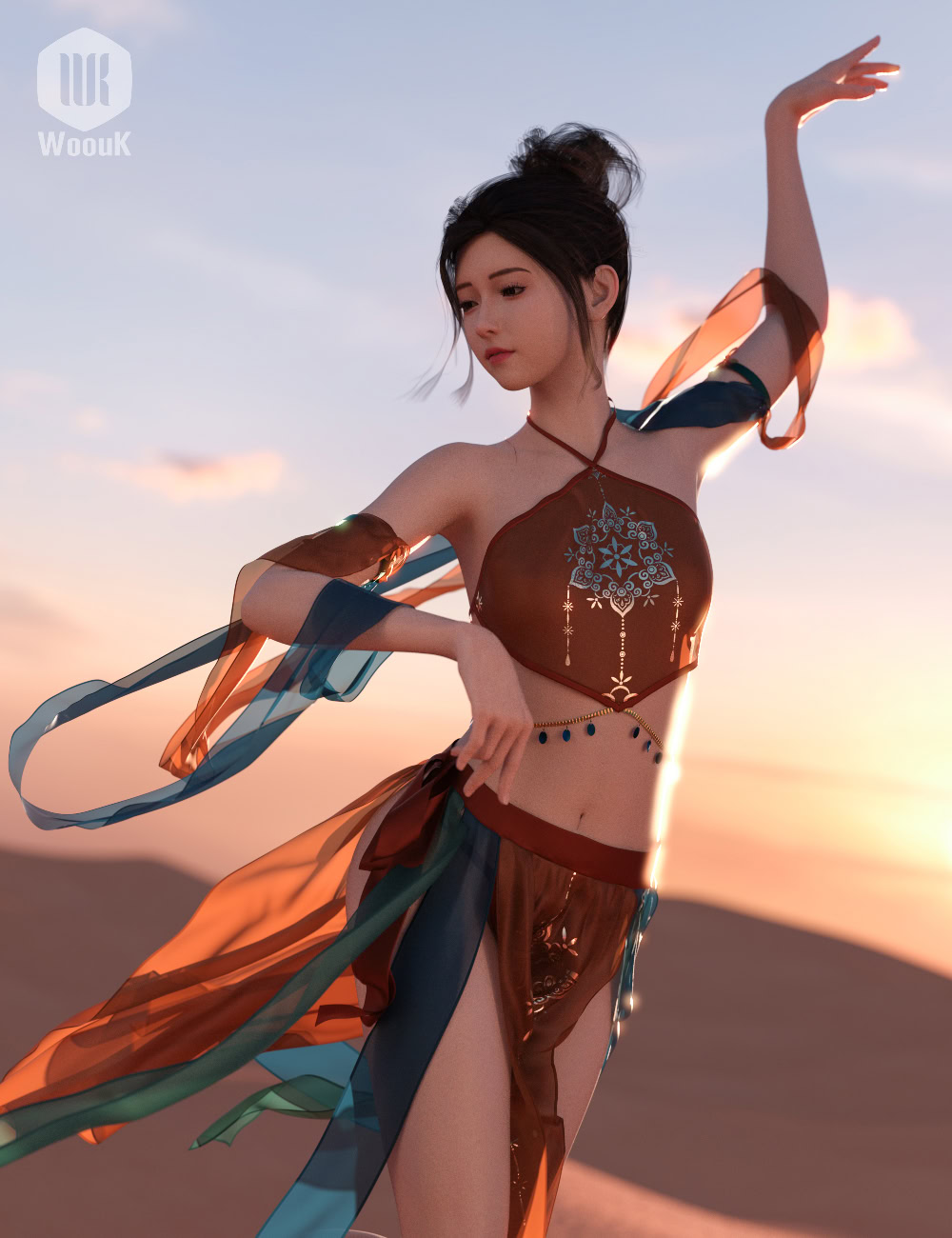 dForce WUK Dunhuang Iridescence Outfit for Genesis 8 and 8.1 Female - Image 5