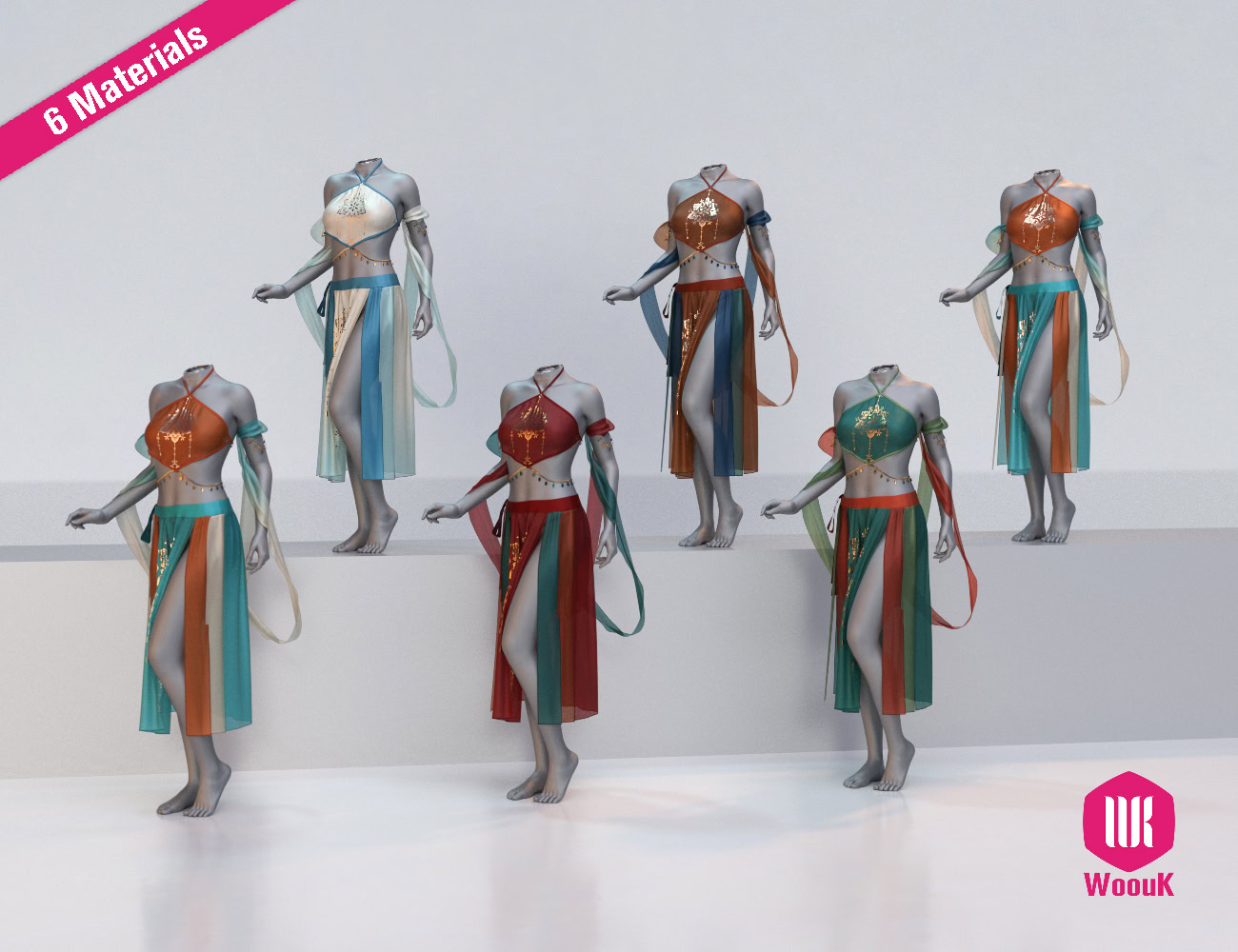 dForce WUK Dunhuang Iridescence Outfit for Genesis 8 and 8.1 Female - Image 8