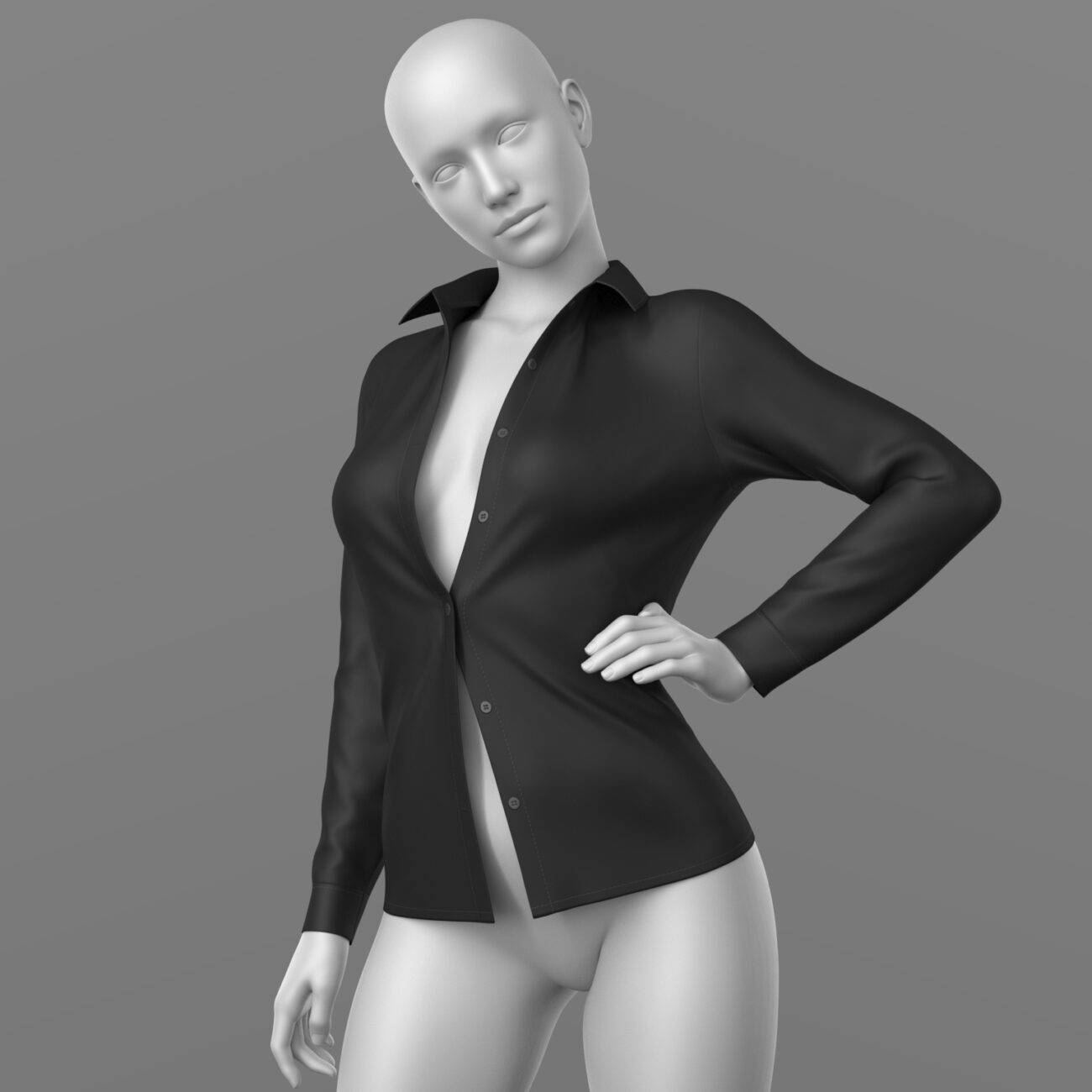 Unbuttoned Blouse Genesis 8 Female and  Genesis 9 - Image 7