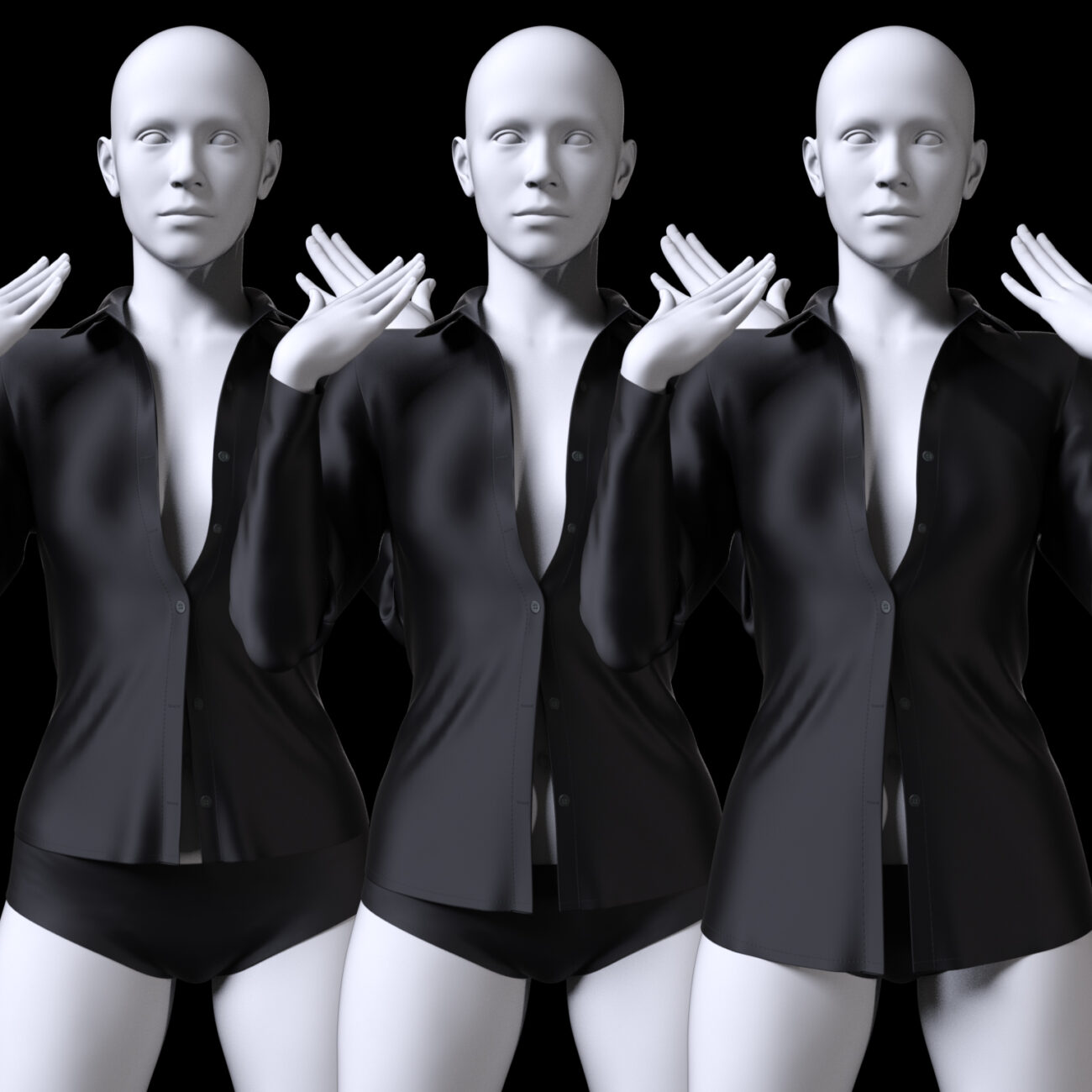 Unbuttoned Blouse Genesis 8 Female and  Genesis 9 - Image 11