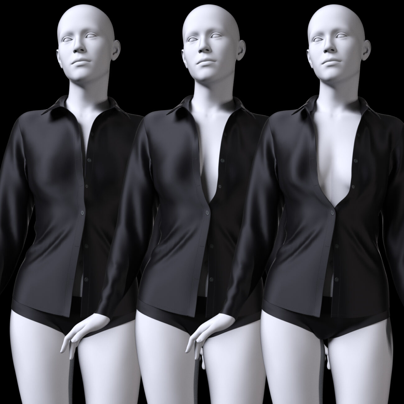 Unbuttoned Blouse Genesis 8 Female and  Genesis 9 - Image 10