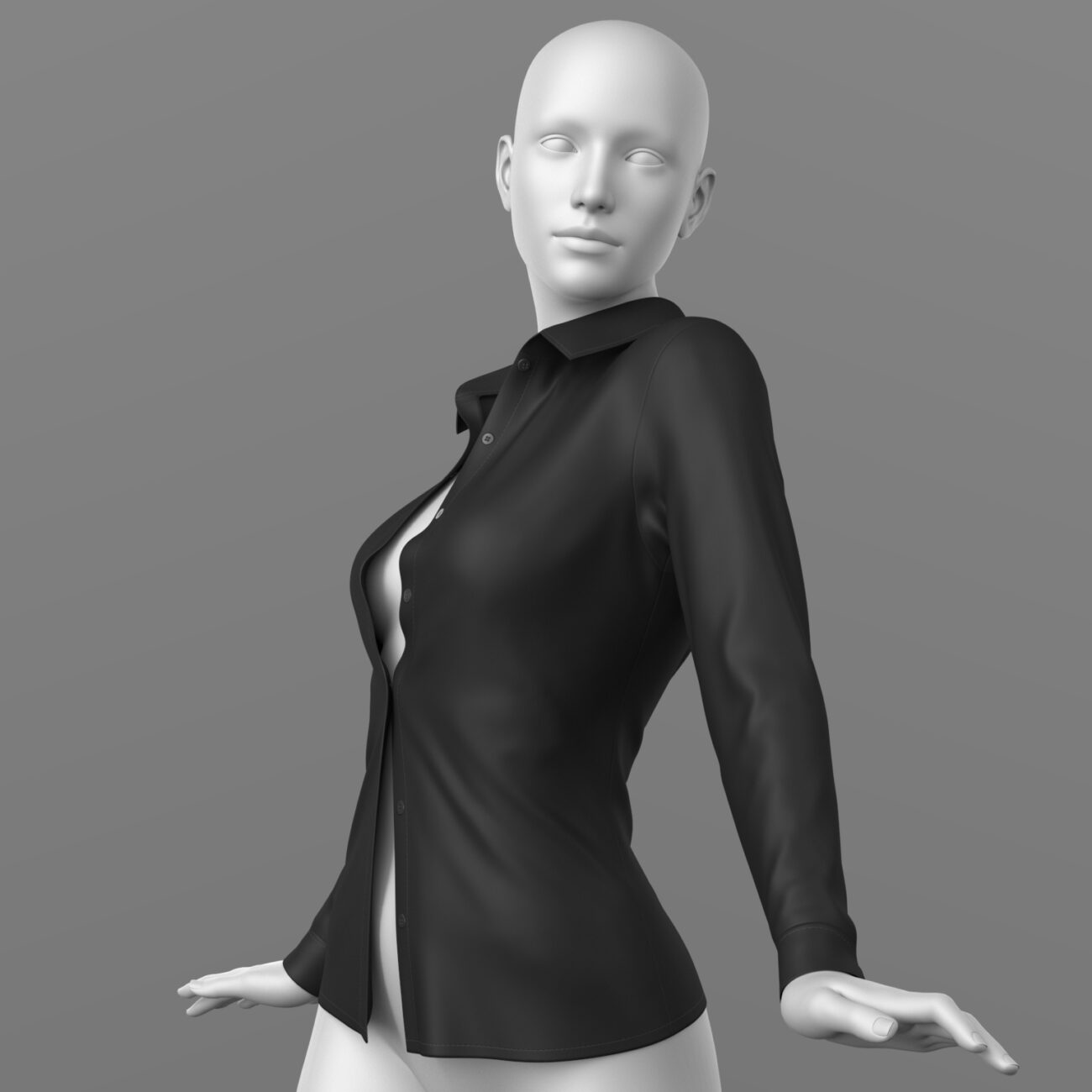 Unbuttoned Blouse Genesis 8 Female and  Genesis 9 - Image 8