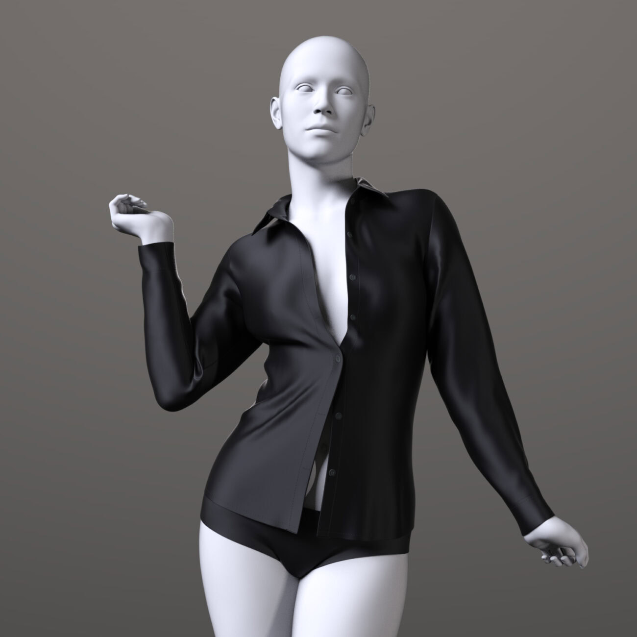 Unbuttoned Blouse Genesis 8 Female and  Genesis 9 - Image 3