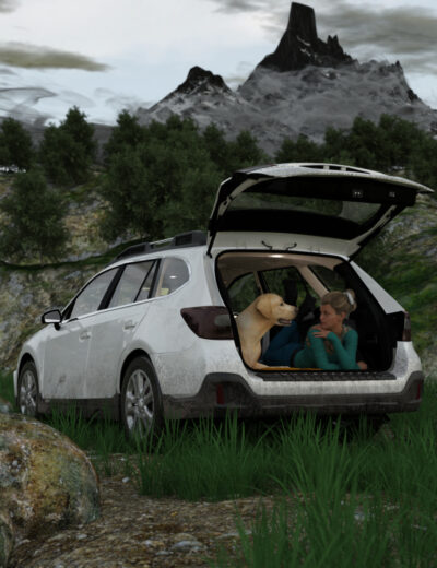 GCJ Zirael Flyte hatchback car with the hatch open.