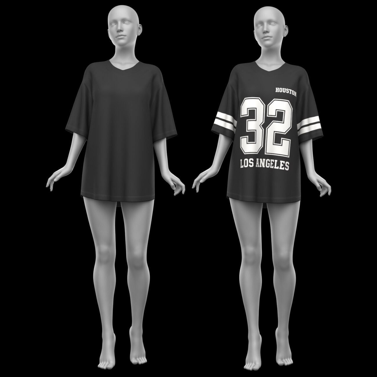 dForce Oversize T-Shirt Genesis 8 Female and Genesis 9 - Image 14